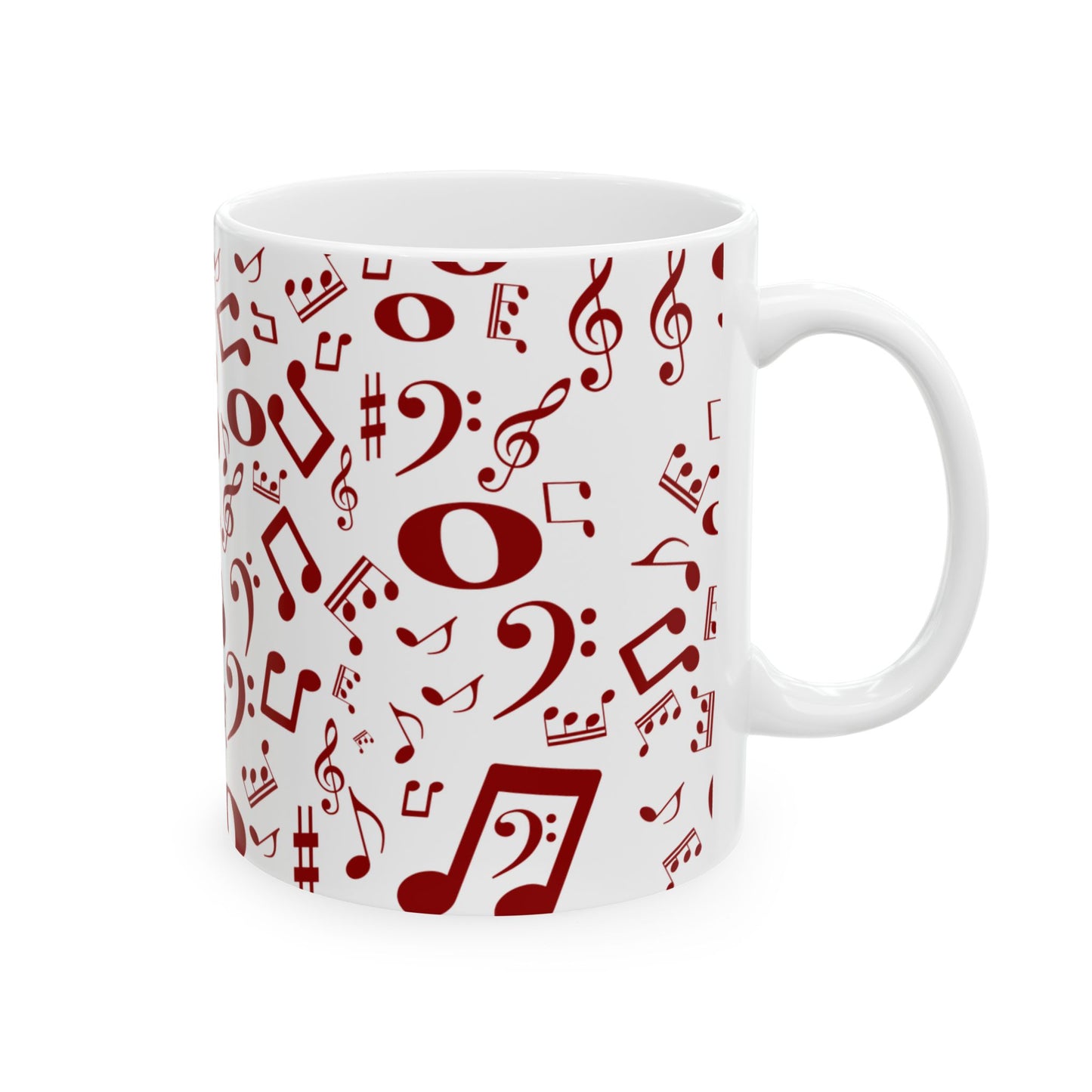 Musical Notes Ceramic Mug - Perfect Gift for Music Lovers, Tea & Coffee Mug, 11oz & 15oz Sizes, Unique Gift for Musicians, Home Decor