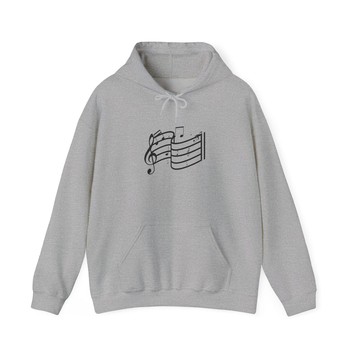 Music Notes Hoodie — Minimal Sheet Music Design