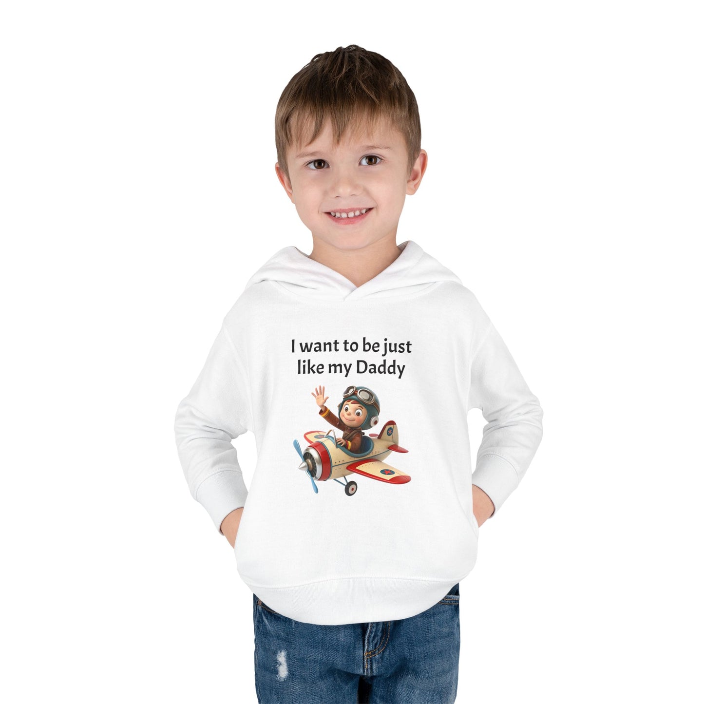 Whimsical Toddler Hoodie - I Want to Be Just Like My Daddy, Kids Pullover