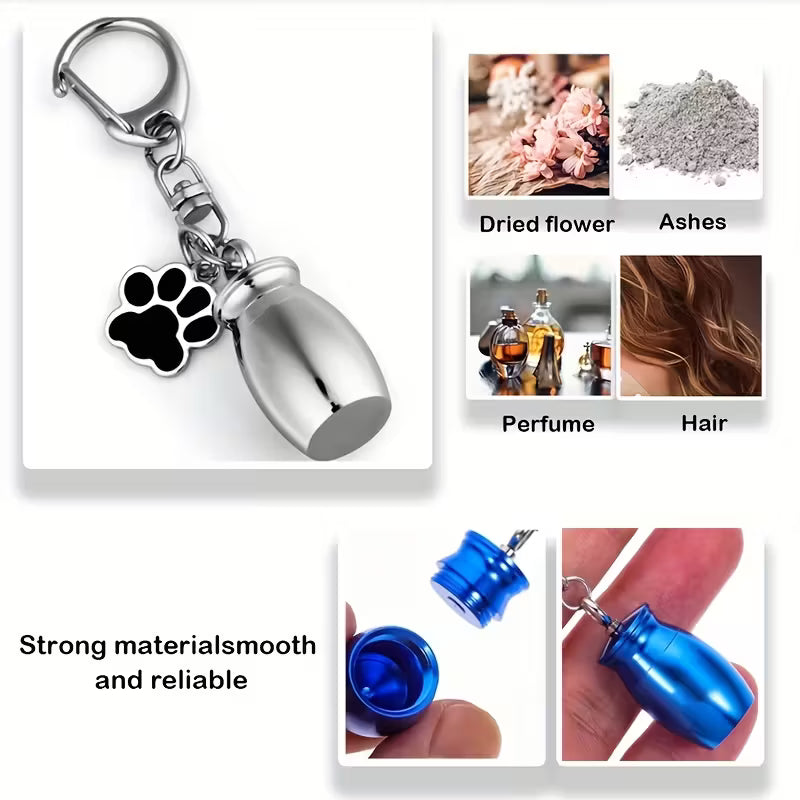 The Metal Urn Pendant is a blue urn designed specifically for the cremation ashes of dogs