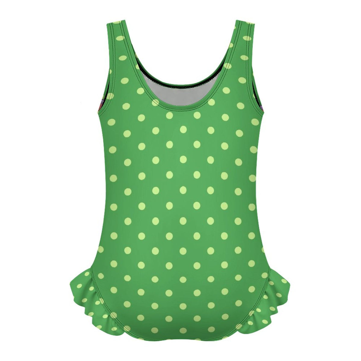 Girls Ruffle Trim One Piece Swimwear