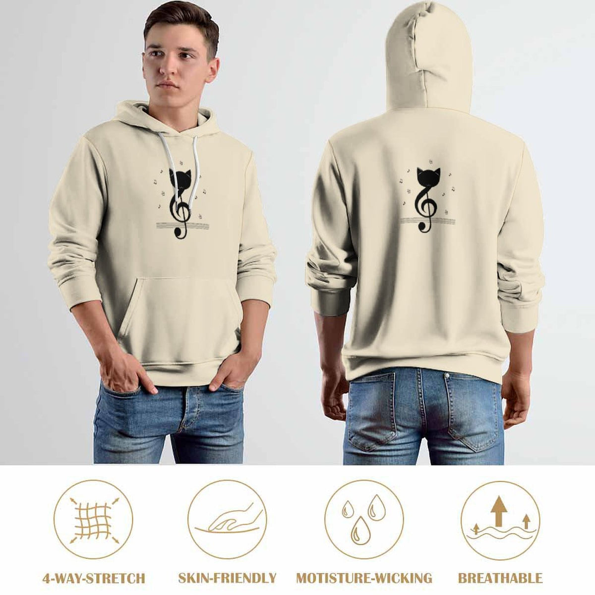 Hoodie with Double-layer hood Cat