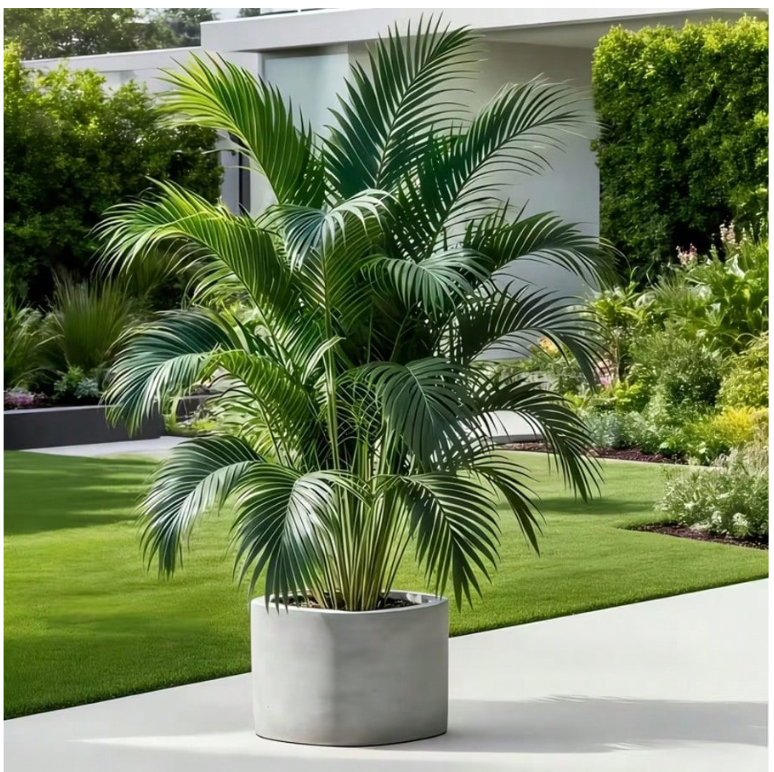 1 Large Outdoor Artificial Palm Tree For Both Indoor And Outdoor Use, Featuring Heat-Resistant, Windproof