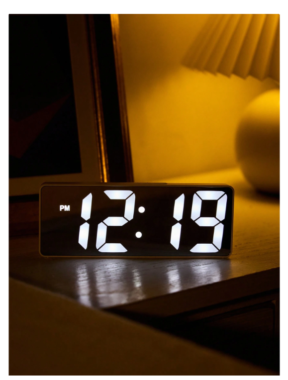 The 1pc LED Mirror Light Electronic Alarm Clock
