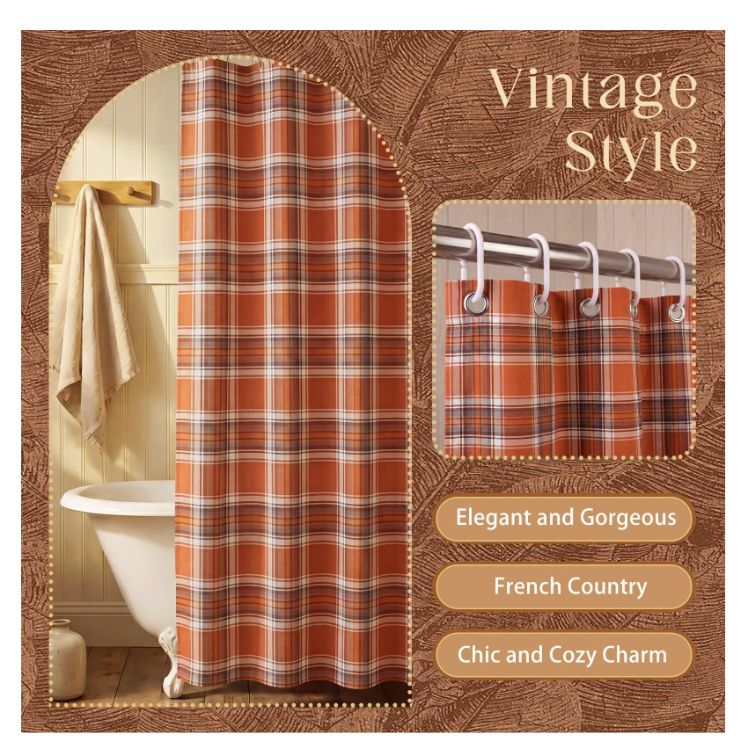 72 X 72 Inch Plaid Shower Curtain