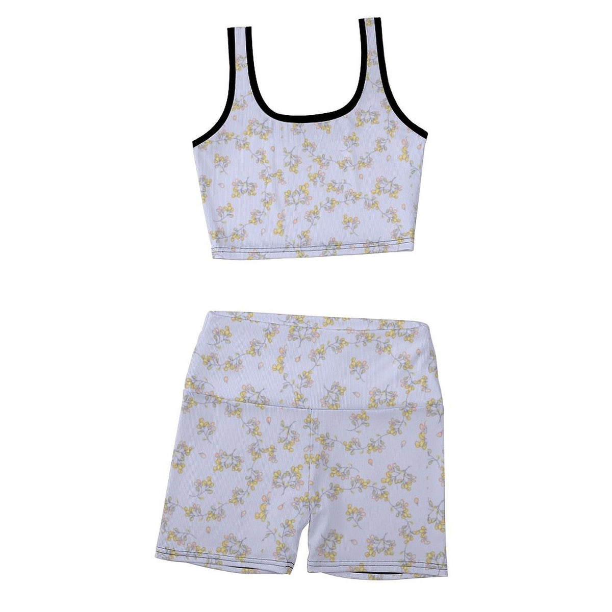 Custom Printed Patterned Ribbed Yoga Sets