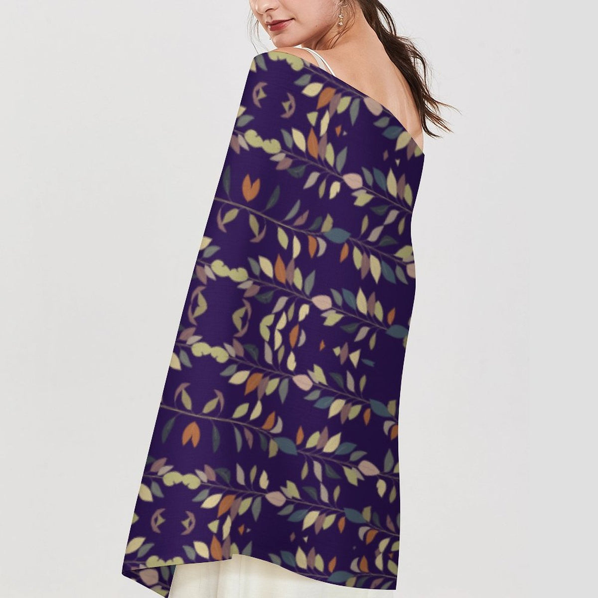 Cashmere-like Tassel Scarf Blue