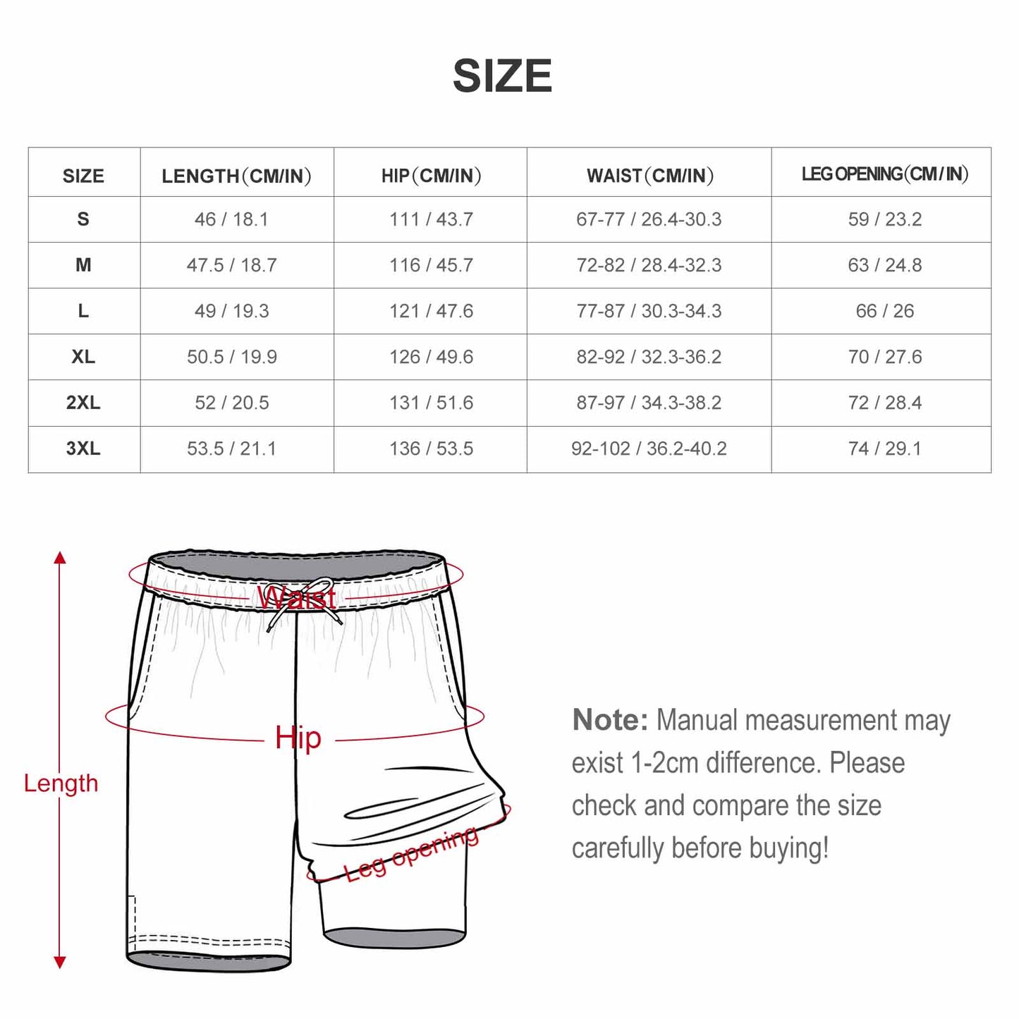 Men's Hawaiian shorts with 4 Pockets
