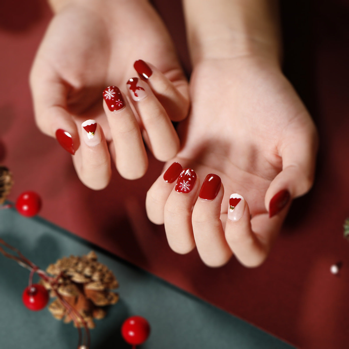 Art Finished Christmas Series Flat Nail False Nail 365nails – Image 6