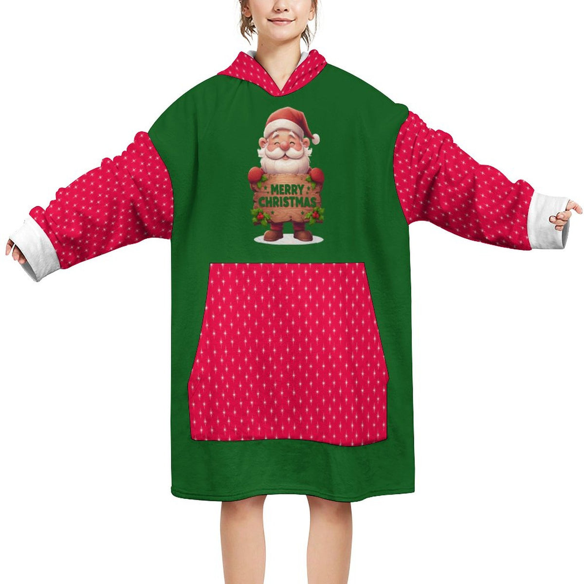 Merry Christmas Wearable Sweater Blanket Oversize