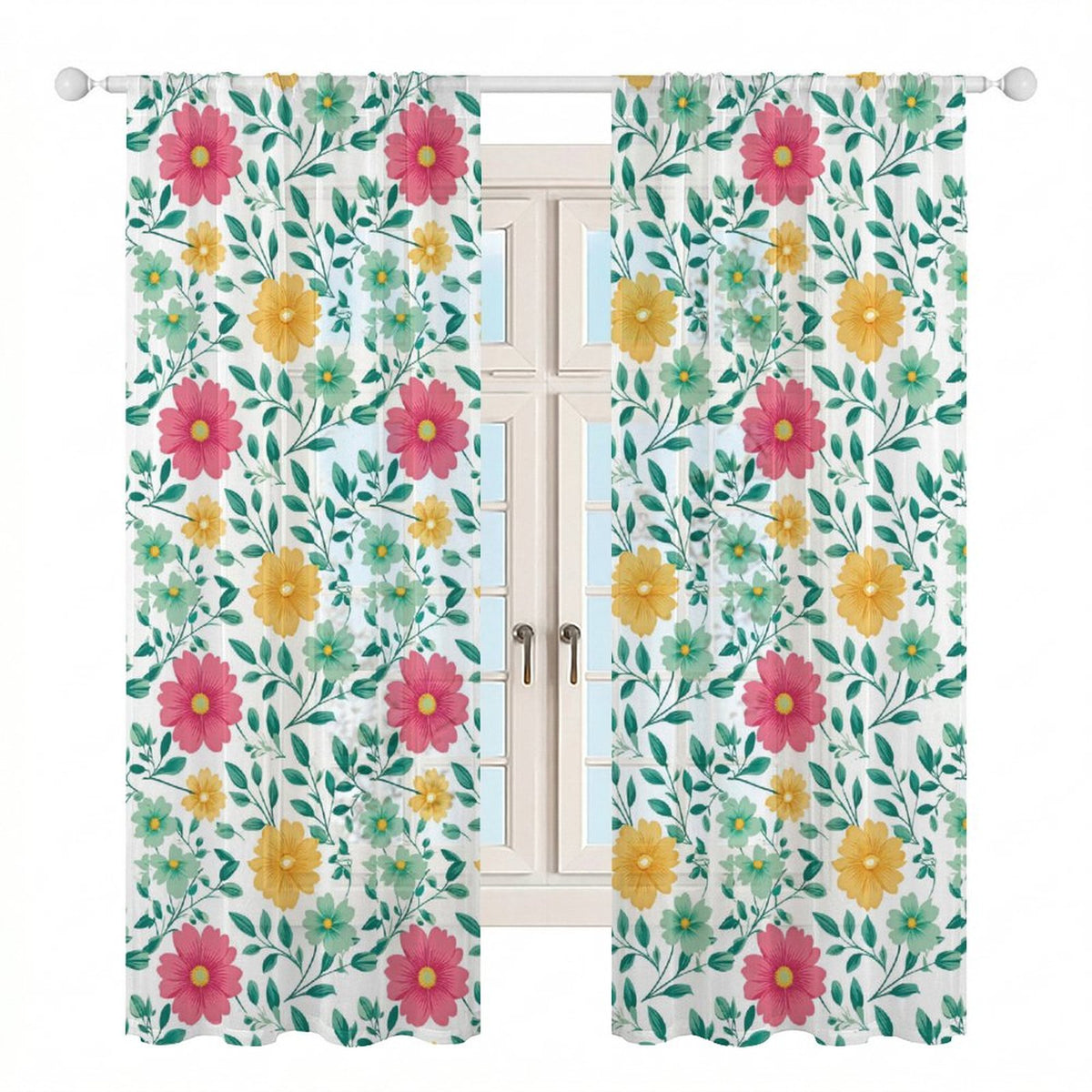 Sheer Curtain Flowers