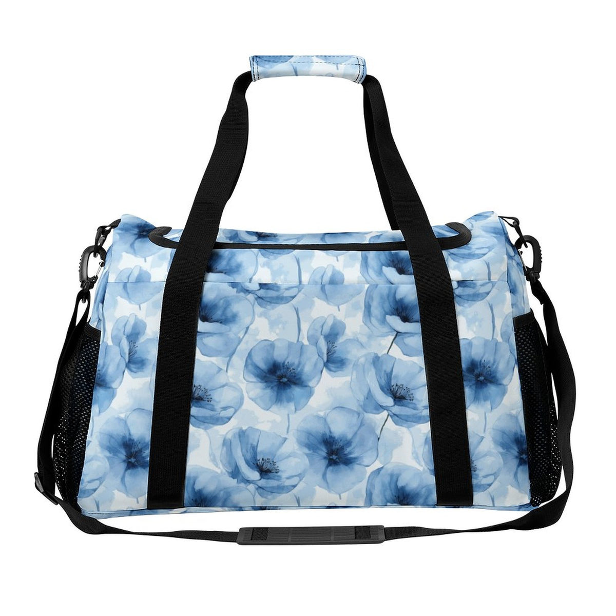 Travel Duffel Bag Blue Flowers