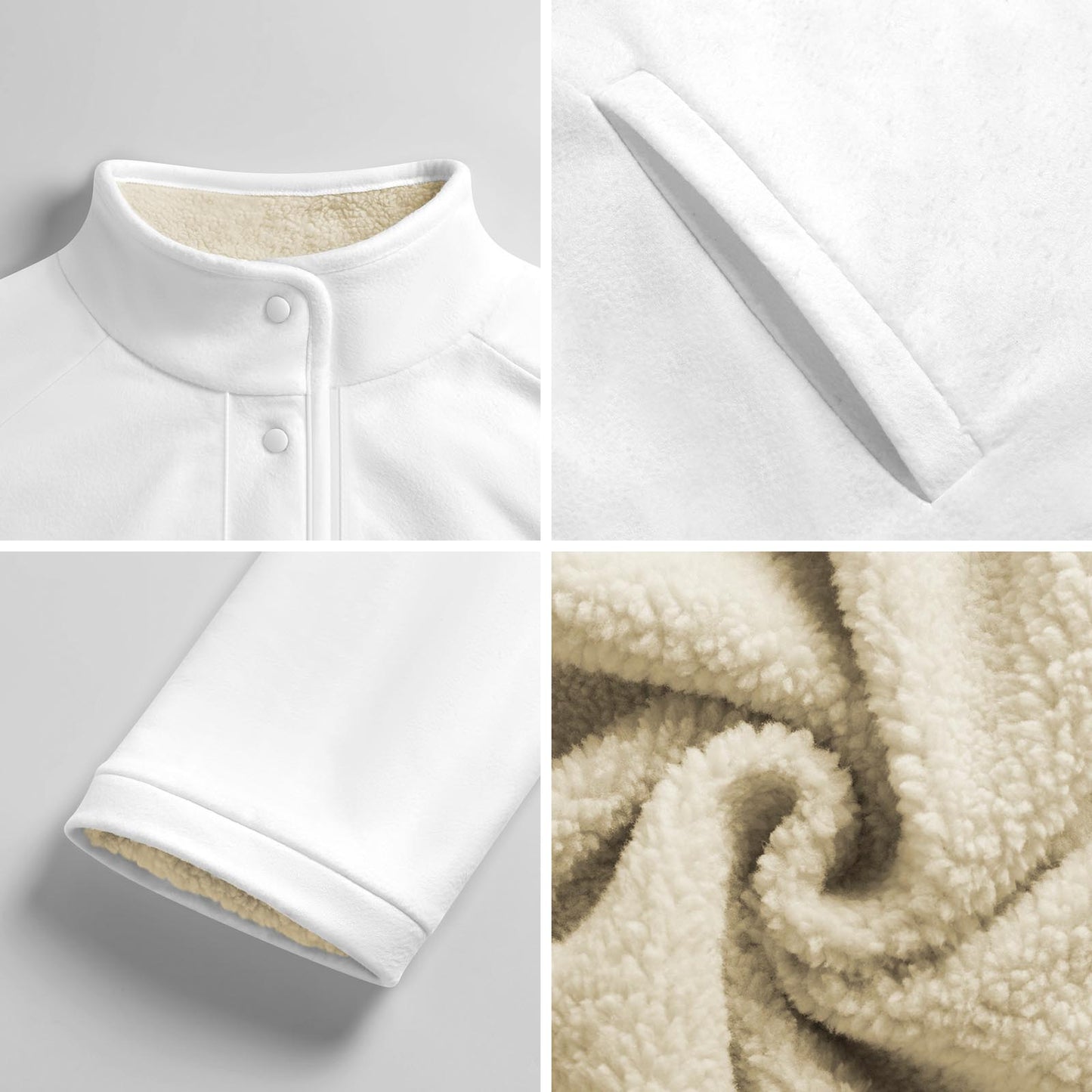 Stand-up Collar Fleece Casual Jacket