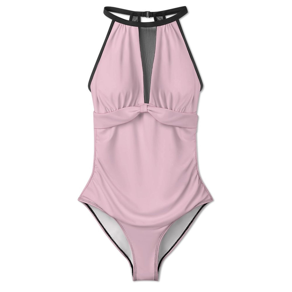 Sheer Mesh One-Piece Swimsuit Light Pink