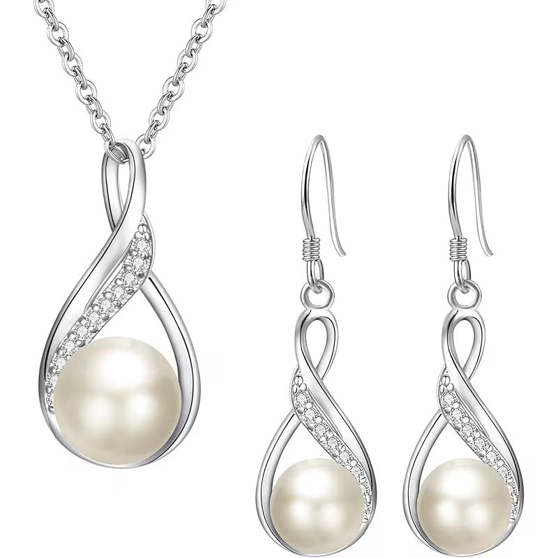 Luxurious and Elegant Titanium Steel Earring Necklace Set | Bohemian Retro Sexy