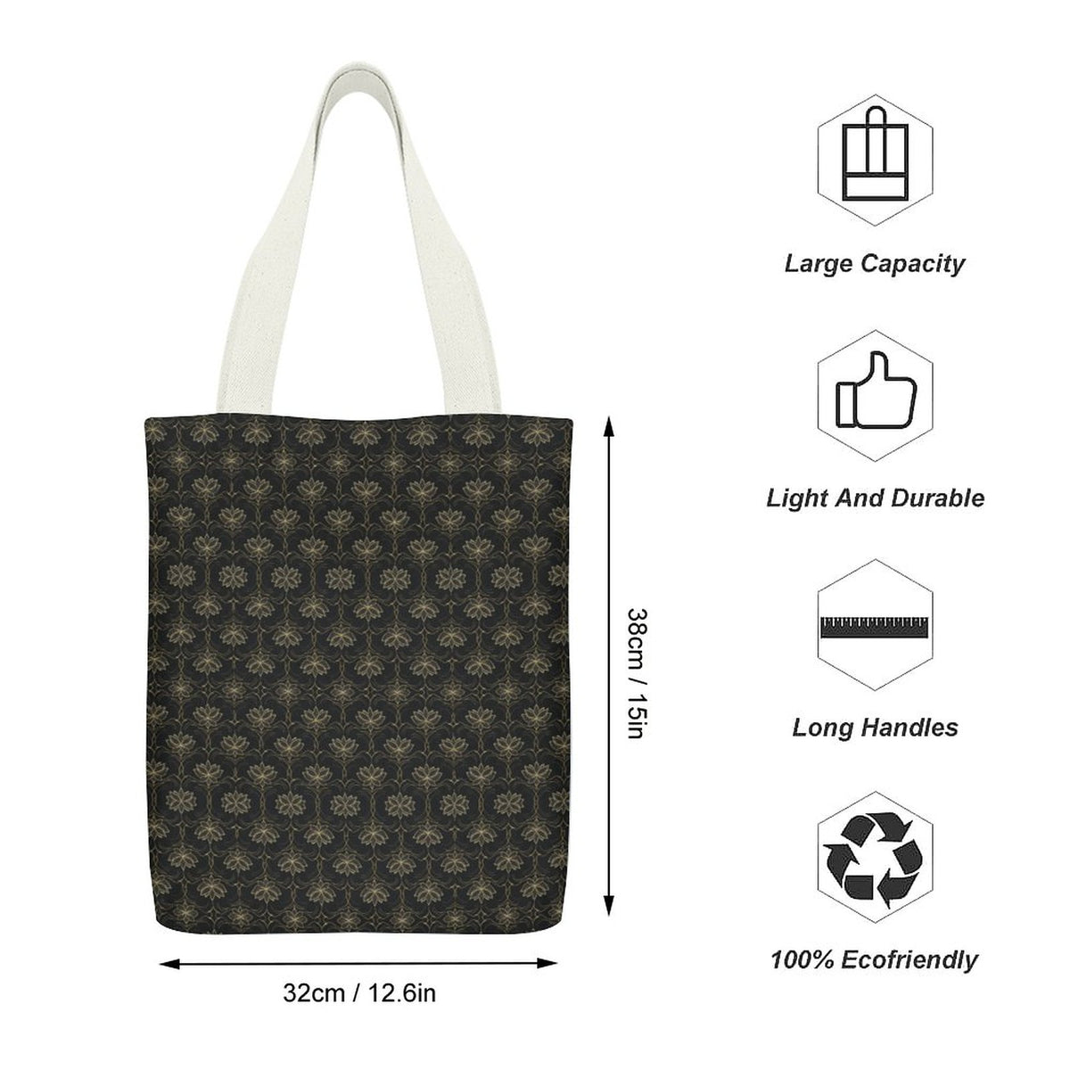 Canvas Material Tote Bags with Interior Pocket