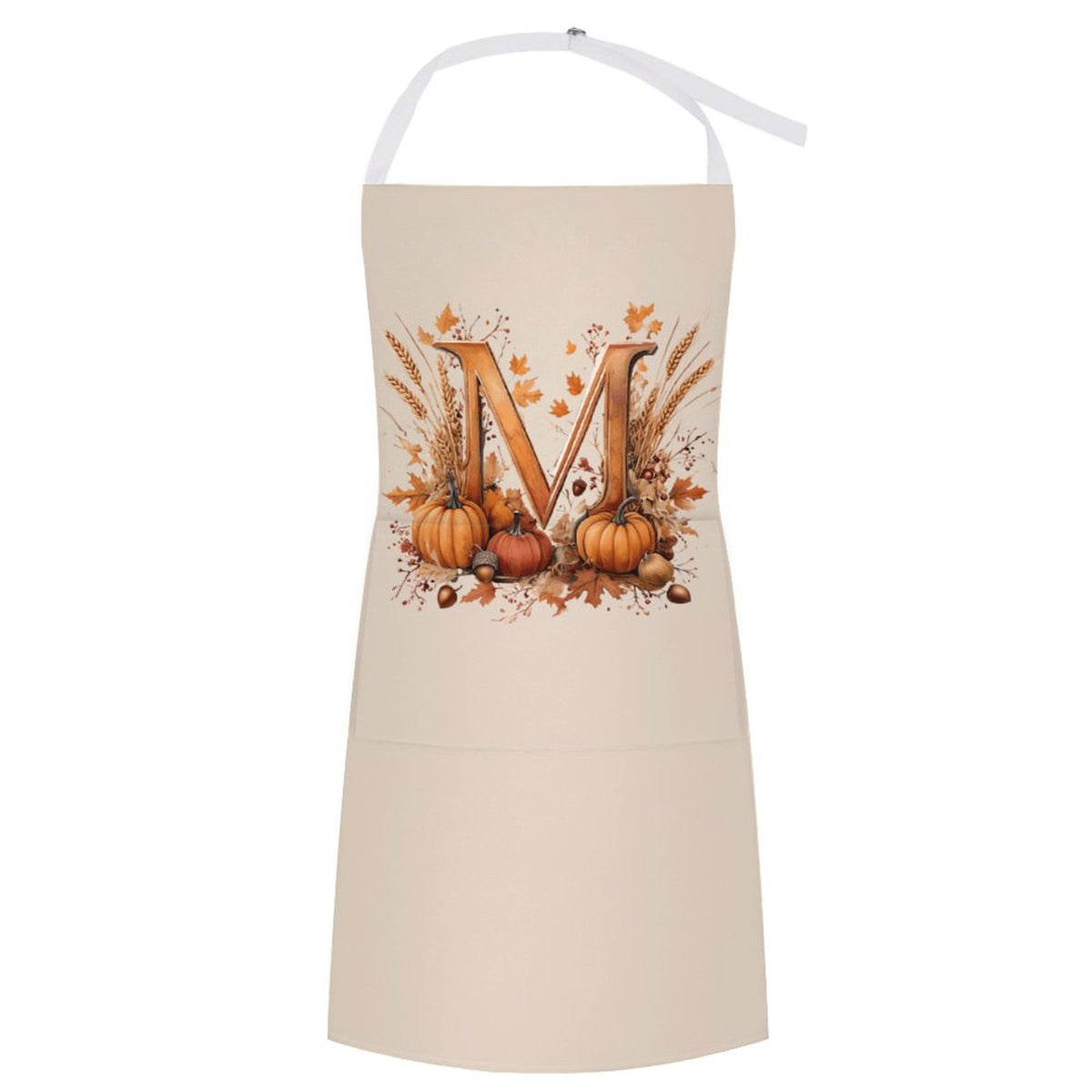Adult Apron with Pocket - Thanksgiving Letter M