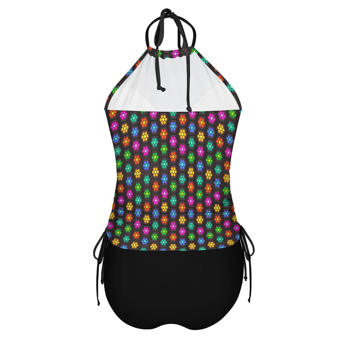 2-Piece Women's Tankini Set with High Neck Halter Top - Daisy