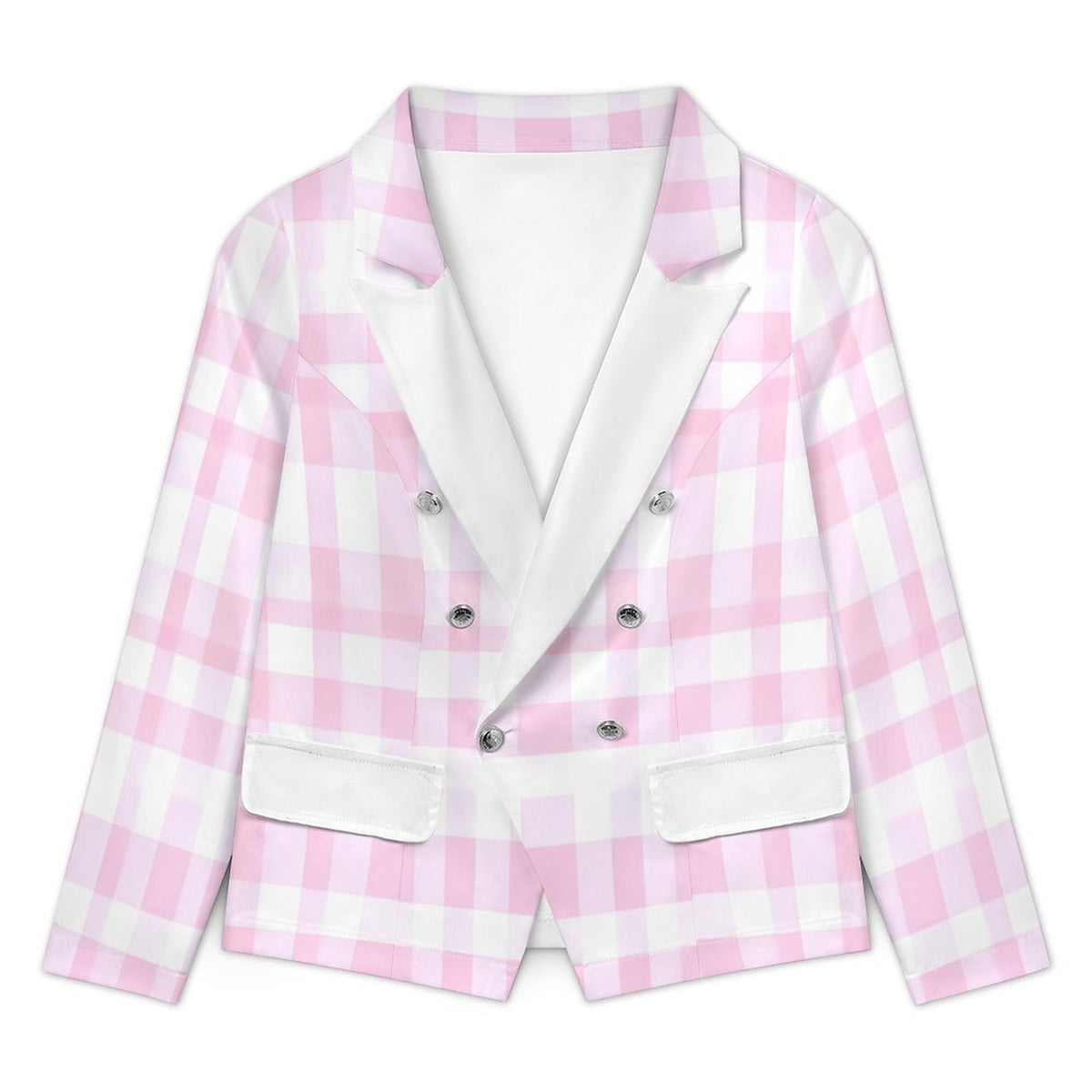 Women's Casual Blazer Pink Plaid