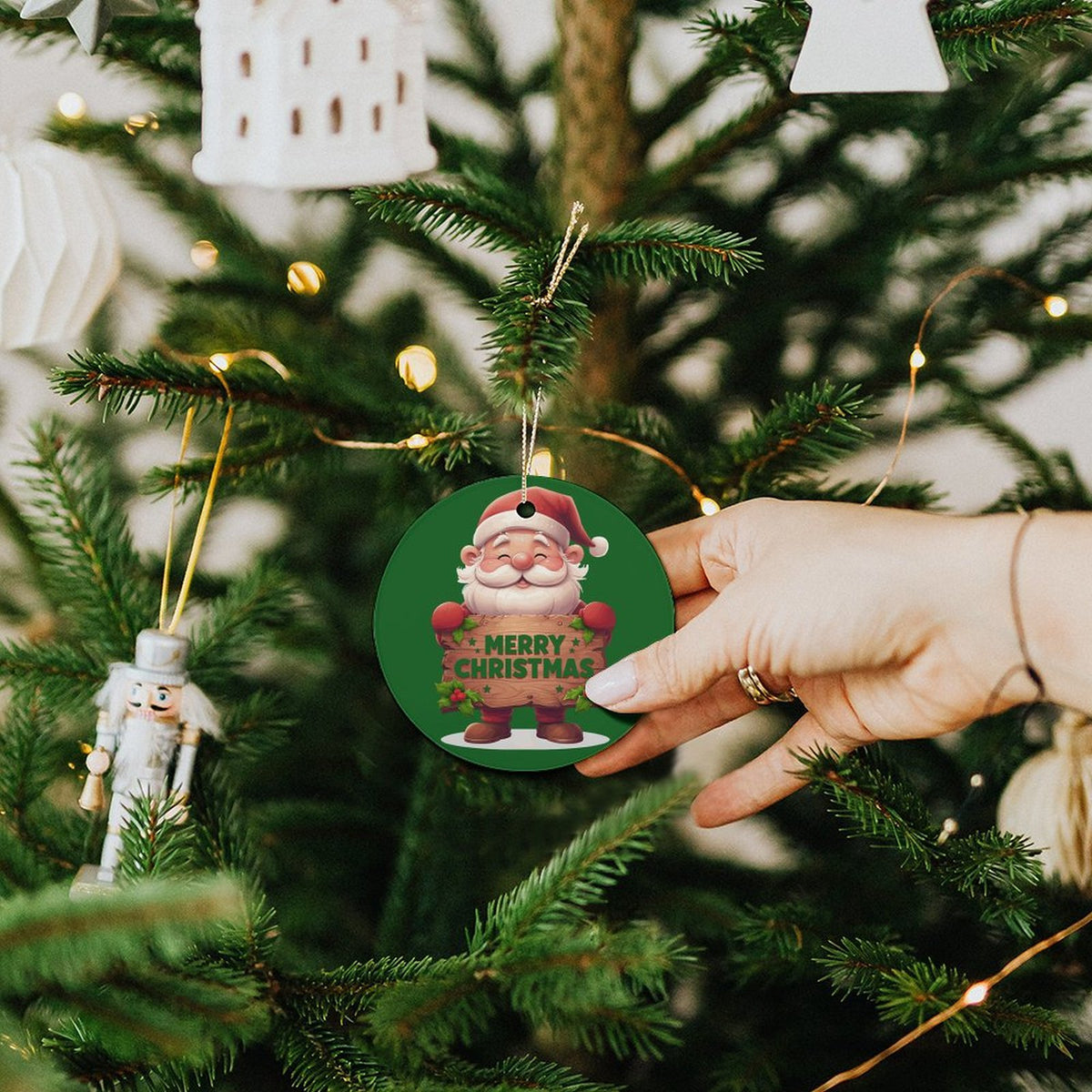 Round Ceramic Christmas Decorations (Matte Surface)