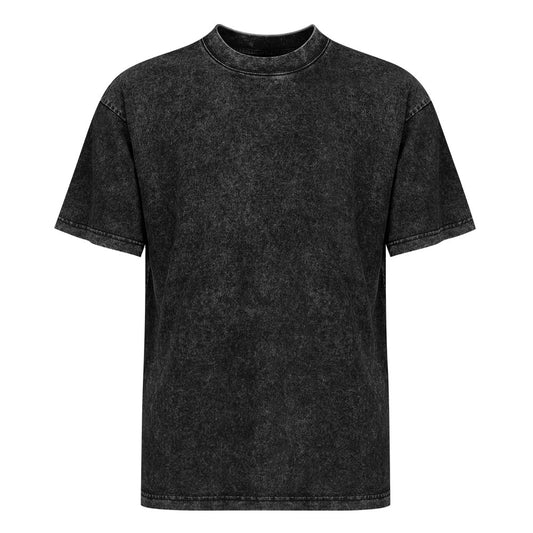 Cotton Men Washed T-Shirt (Back Printing) - Skull and Roses