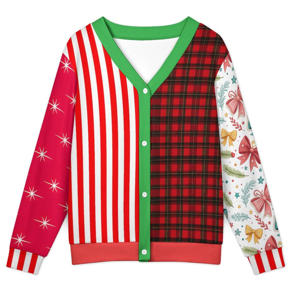 Ugly Christmas Sweater Button-Up Cardigan