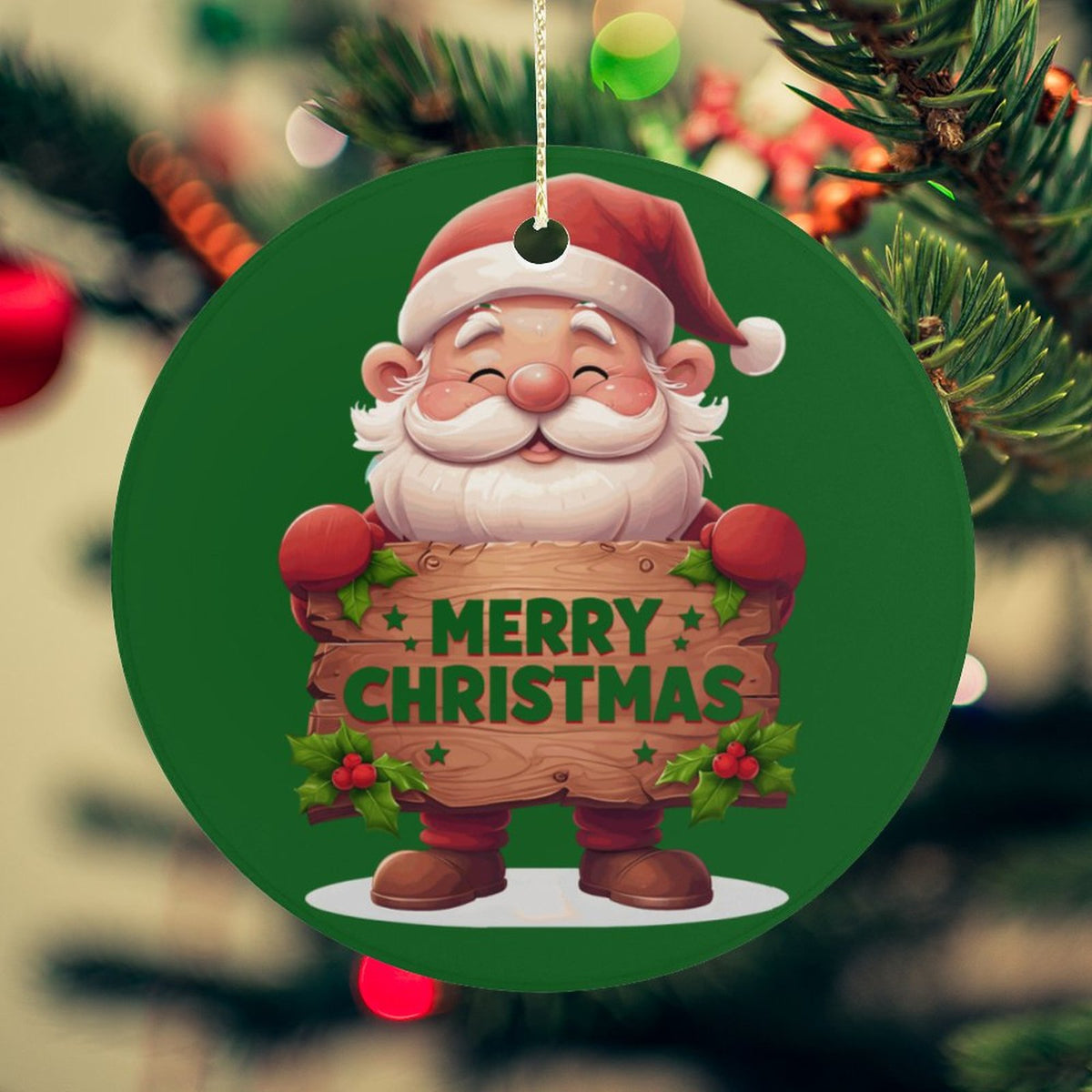 Round Ceramic Christmas Decorations (Matte Surface)