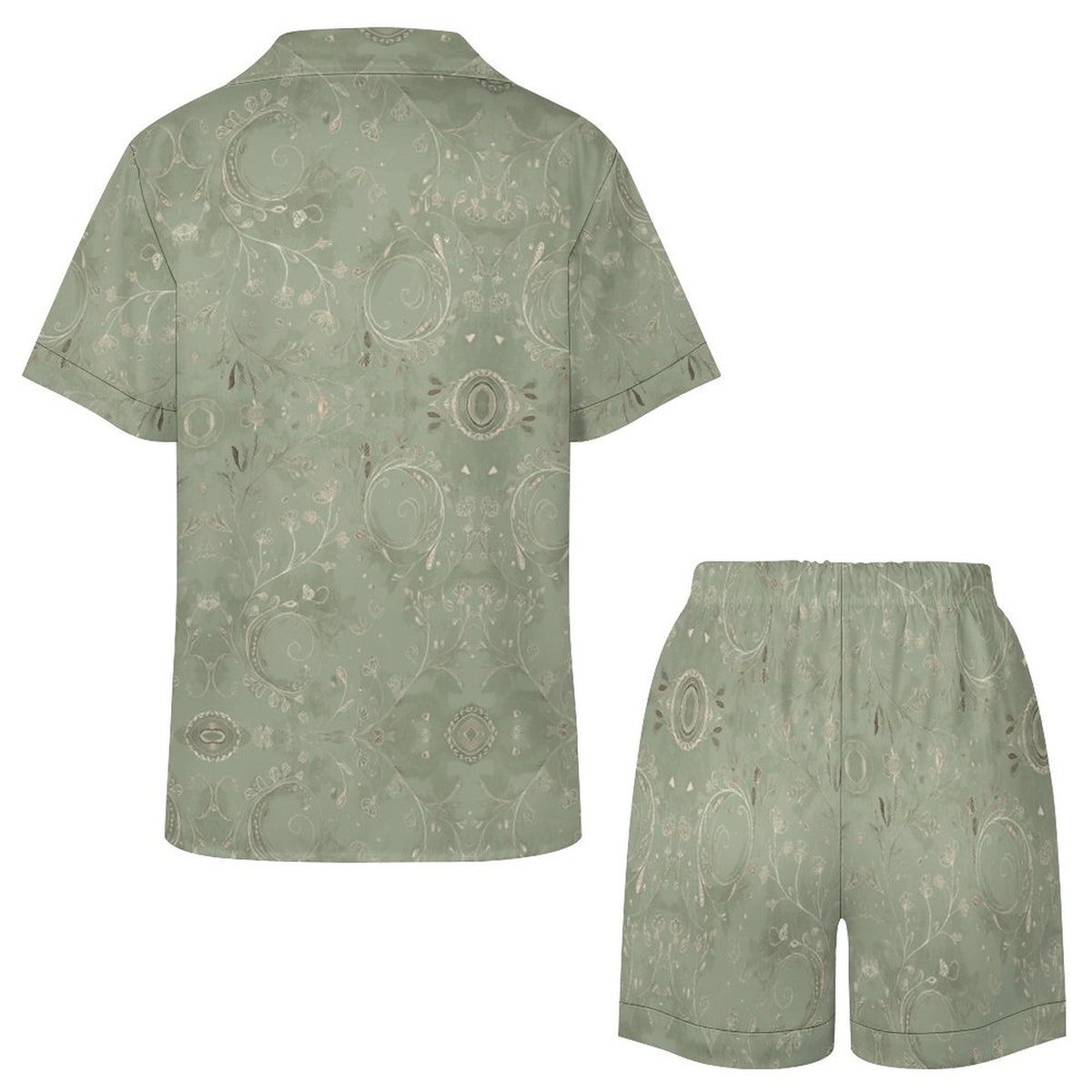 Worn-effect Fabric Women Satin Pajama Set