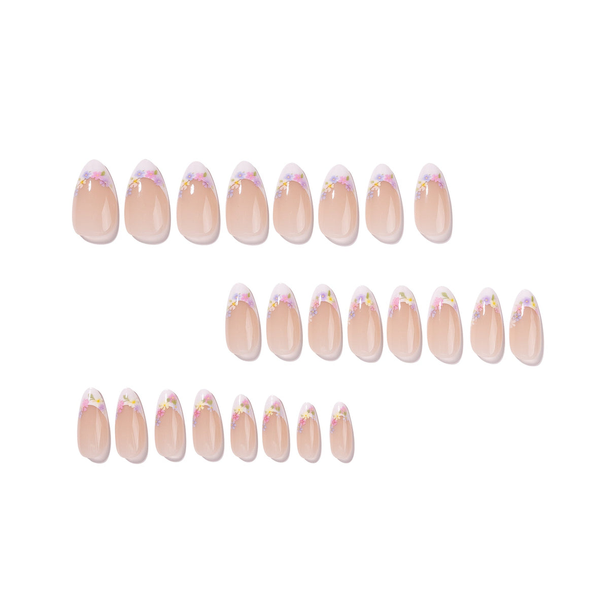 365nails: "Pastel Floral French Stiletto" – Delicate Press-on Nails – Image 2