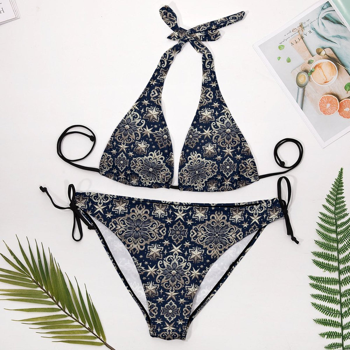 Plus Size Womenโs Halter Bikini Set