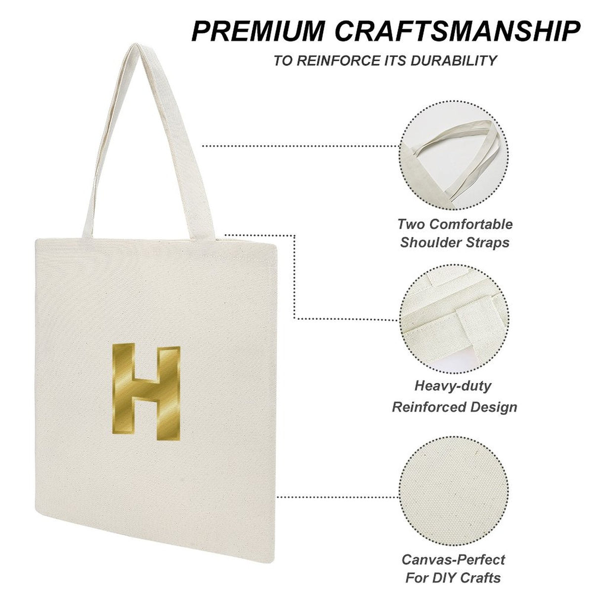 Canvas Tote Bag-13.4"x15.8"/34x40cm