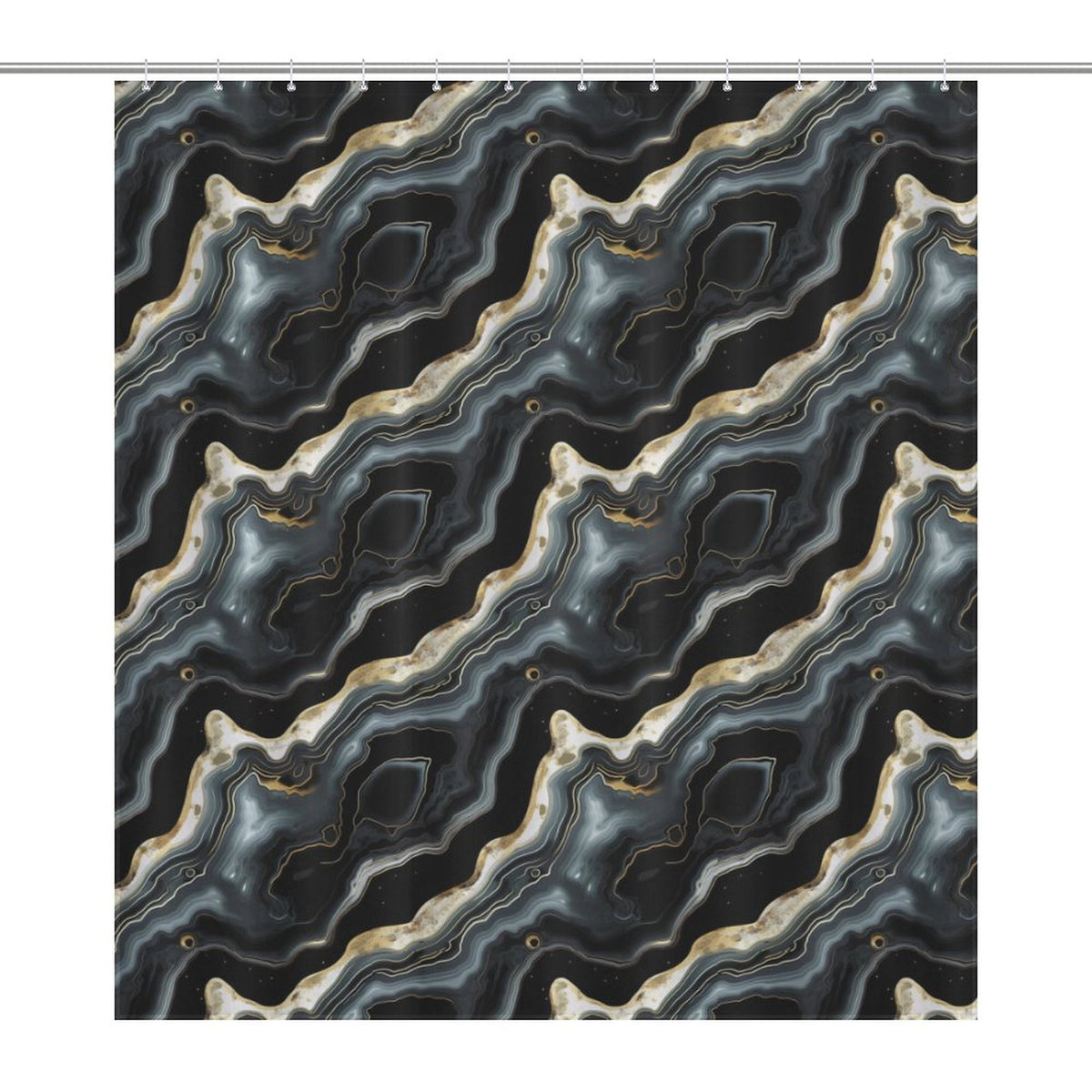 Black Marble Shower Curtain
