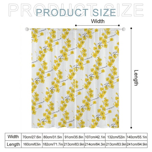Sheer Curtain White and Yellow