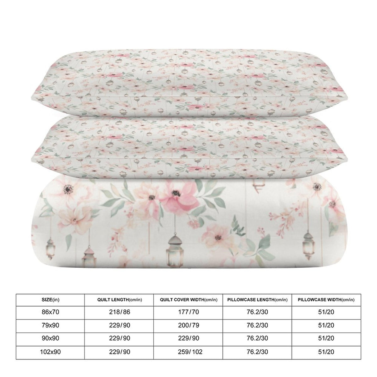 3-Piece Bedding Set-90"x90"/ 229x229cm (Dual-sided Printing)