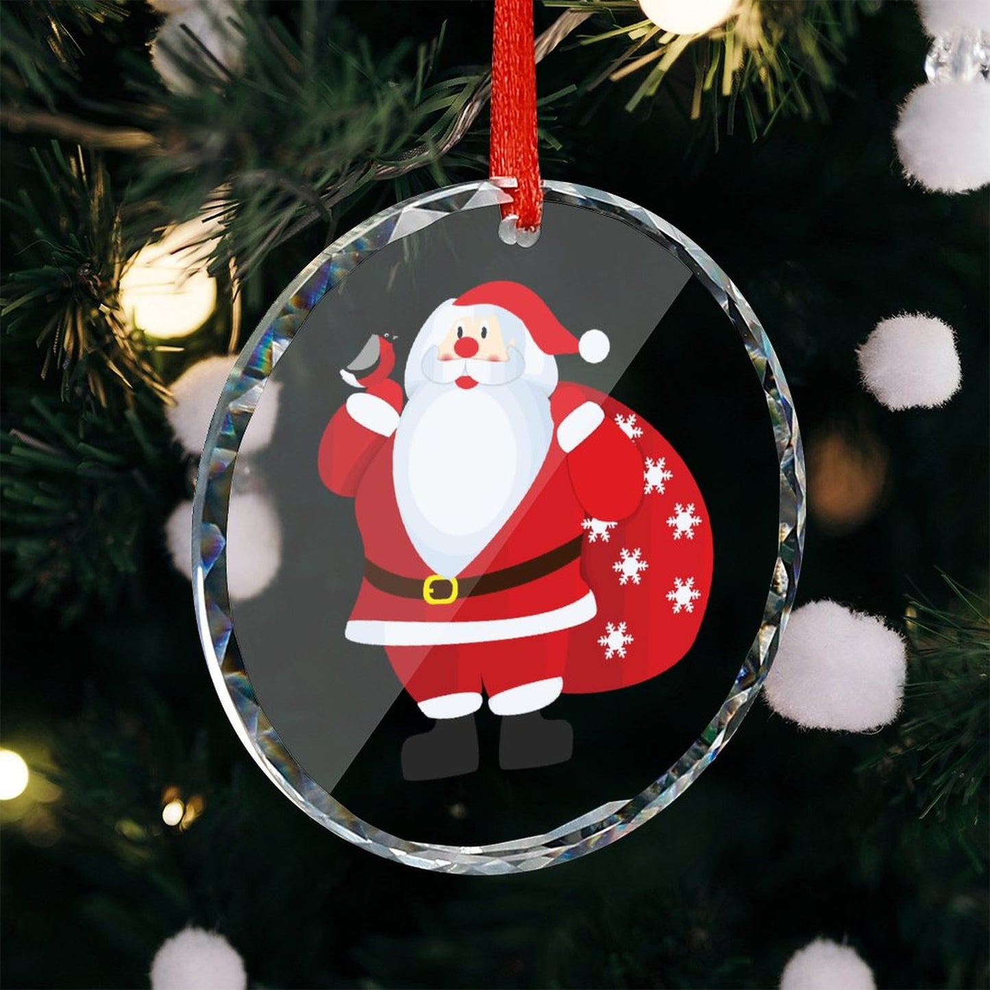 Glass Circular Ornament Pendant