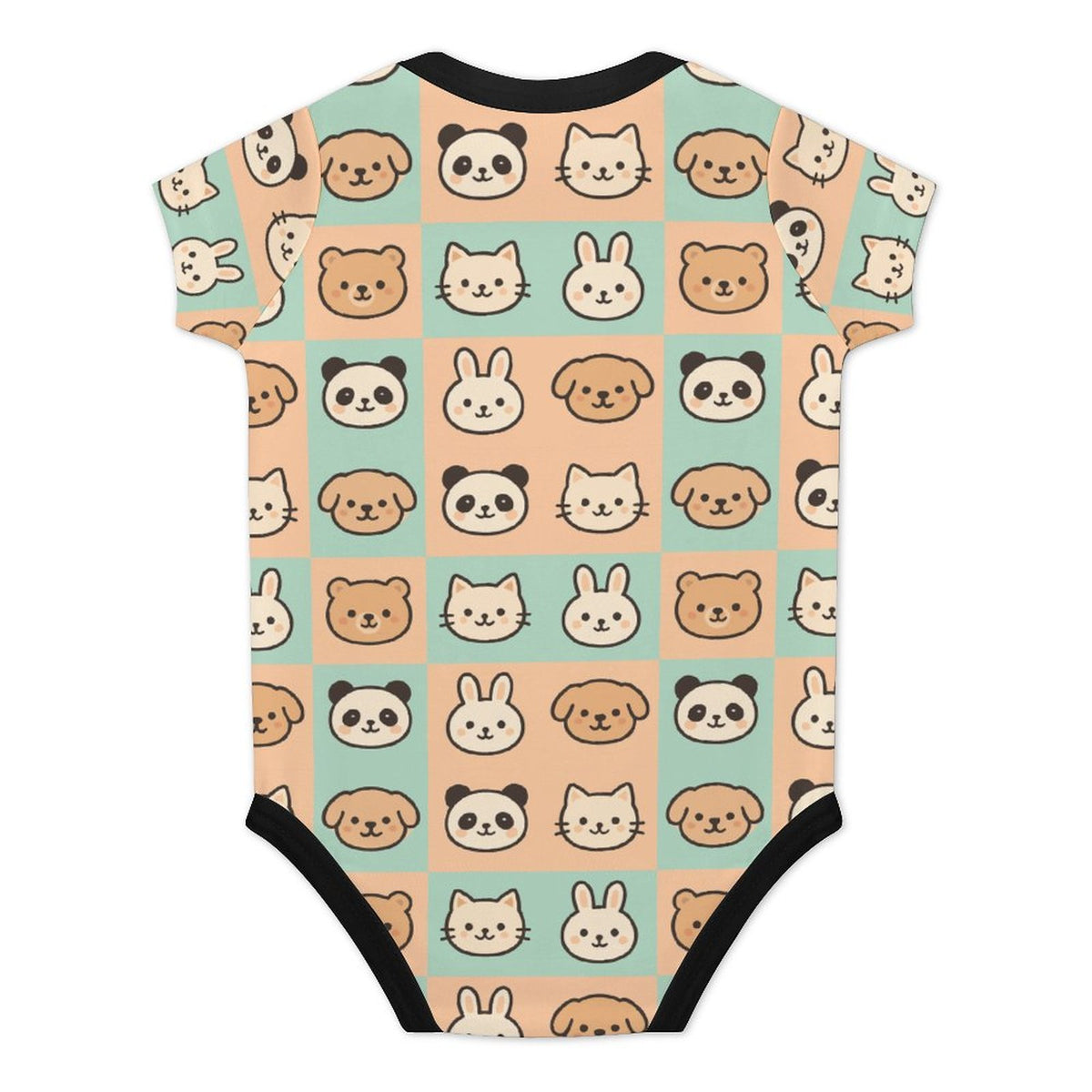 Faux Cotton Short Sleeve Baby Romper cutie animals