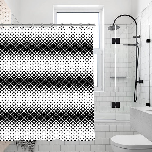 Waterproof Shower Curtain - Black and White