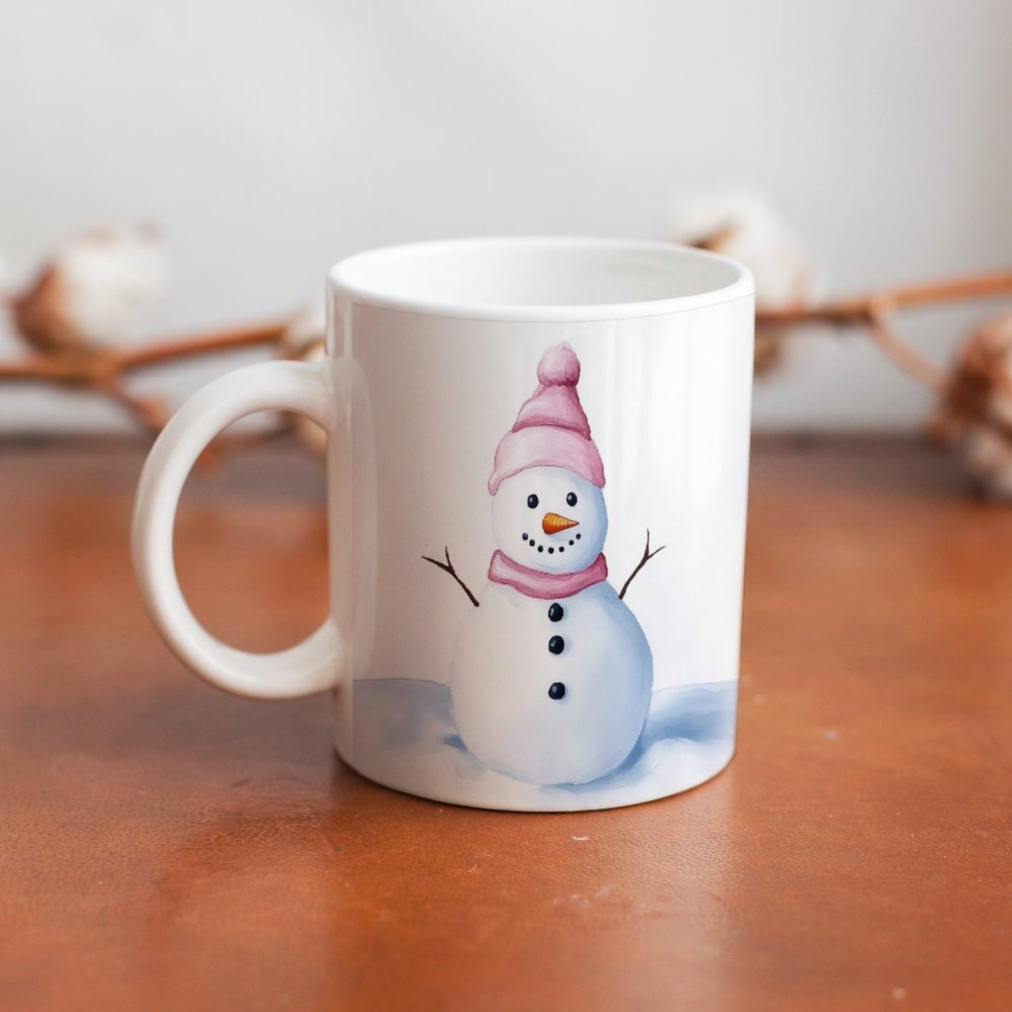 11oz White Mug - Snowman