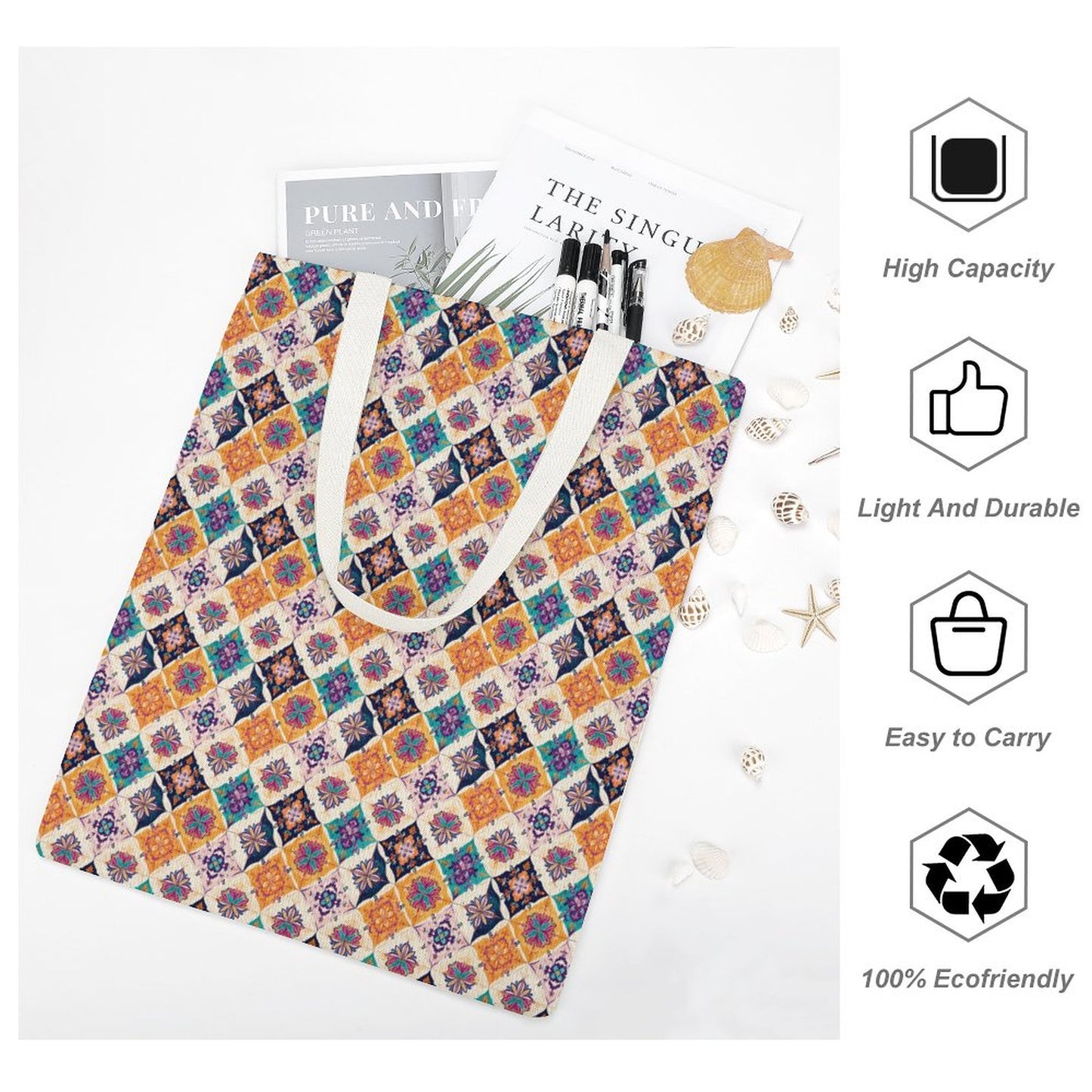 Martin Canvas Tote Handbag with Dual-sided Printing