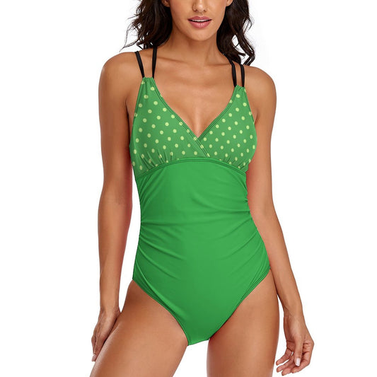 Women's One Piece Swimsuit Tummy Control V Neck Swimwear
