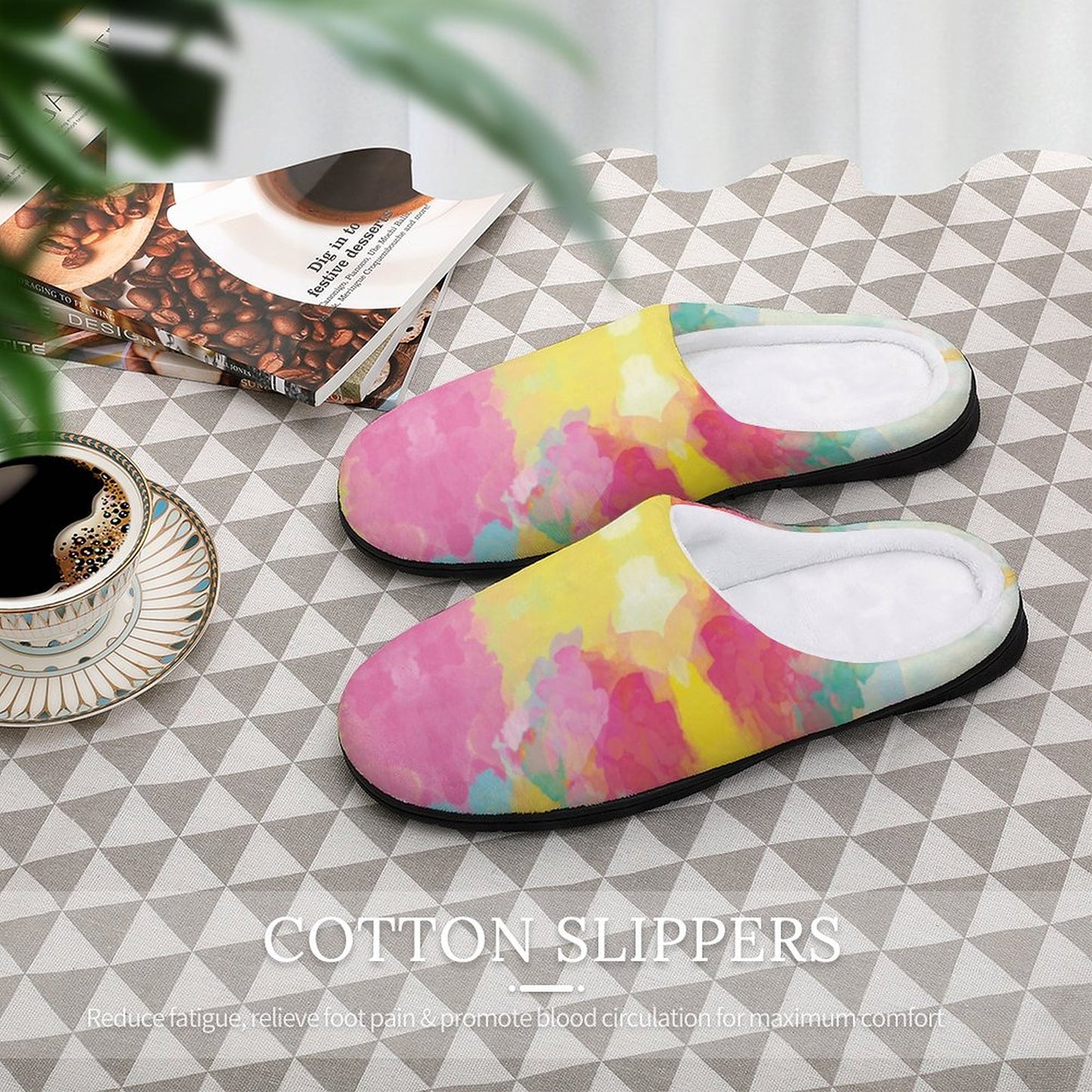 Custom Women's Cotton Slippers for Indoor Wear (All-Over Printing)