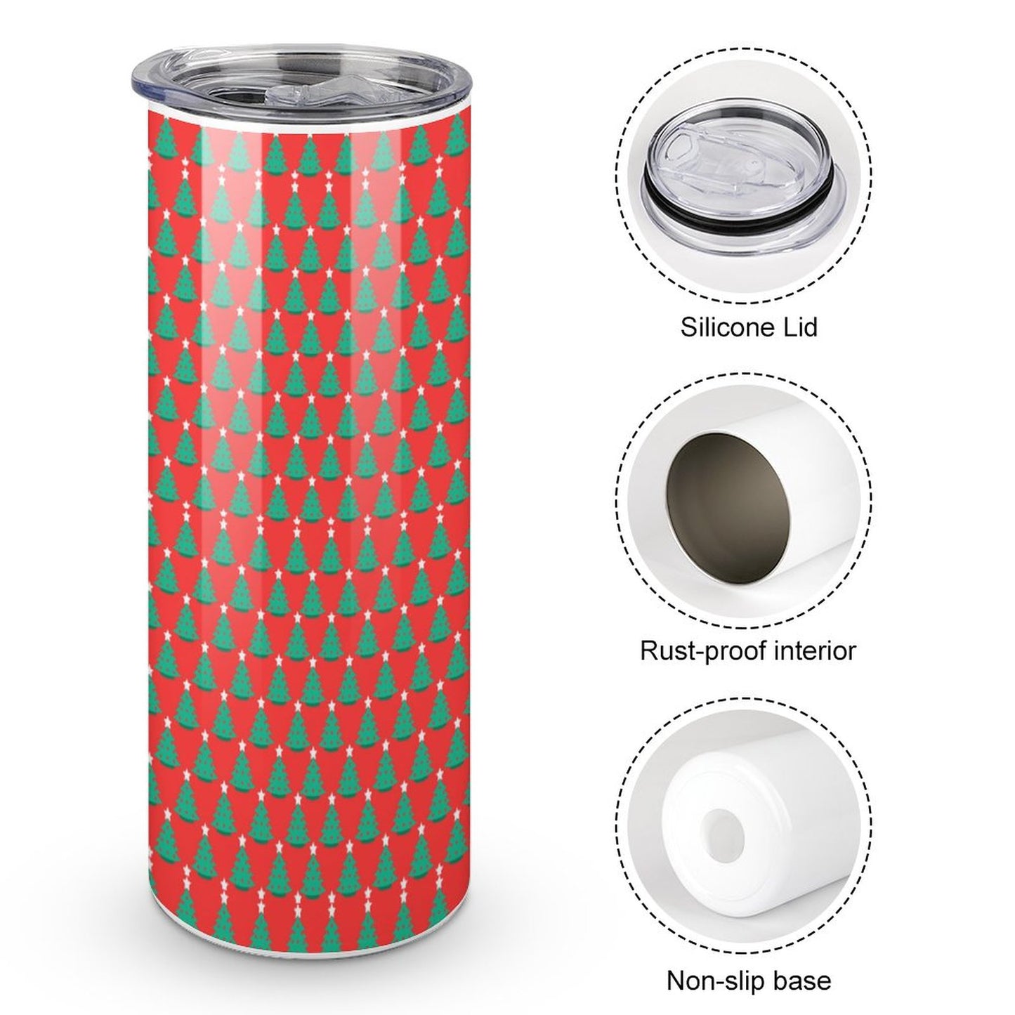 20oz Skinny Stainless Steel Straight Cup-With Lid