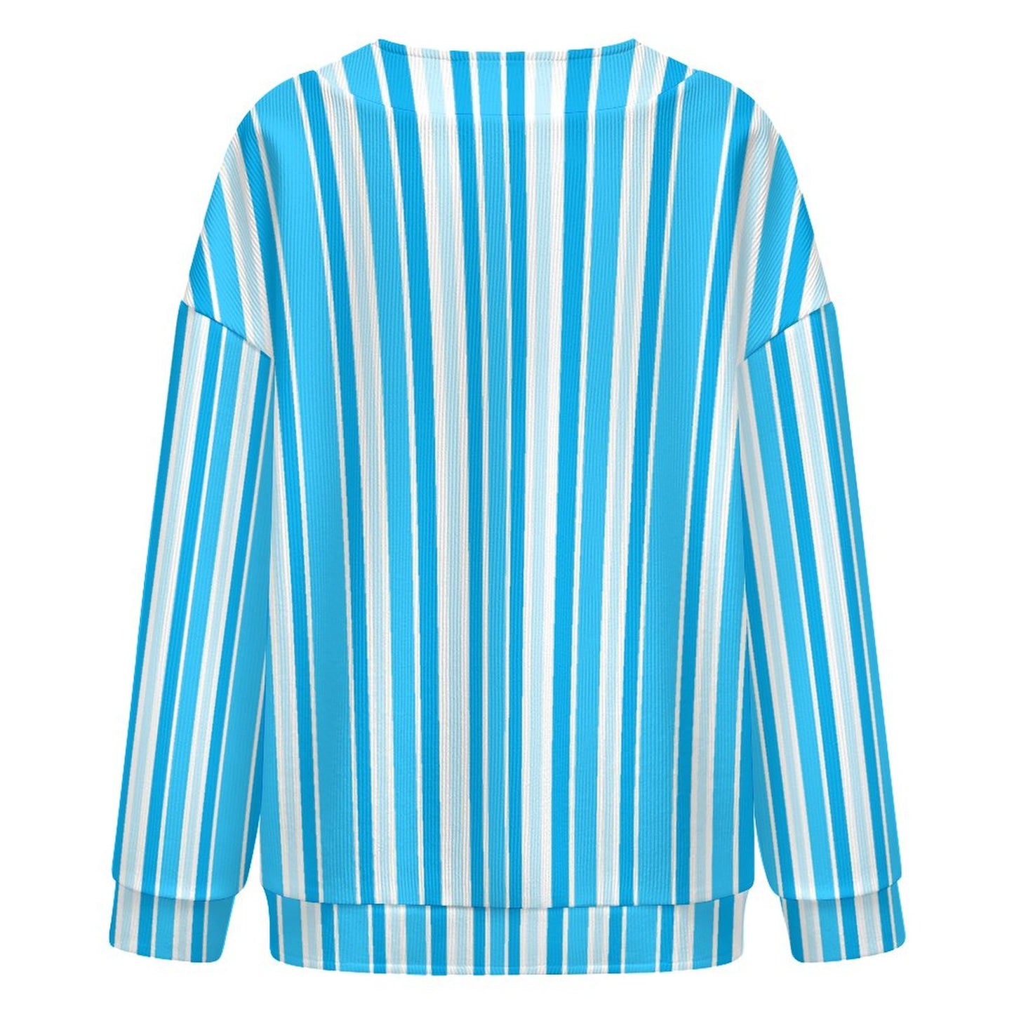 Women's Drop Shoulder Cardigan Blue Stripes