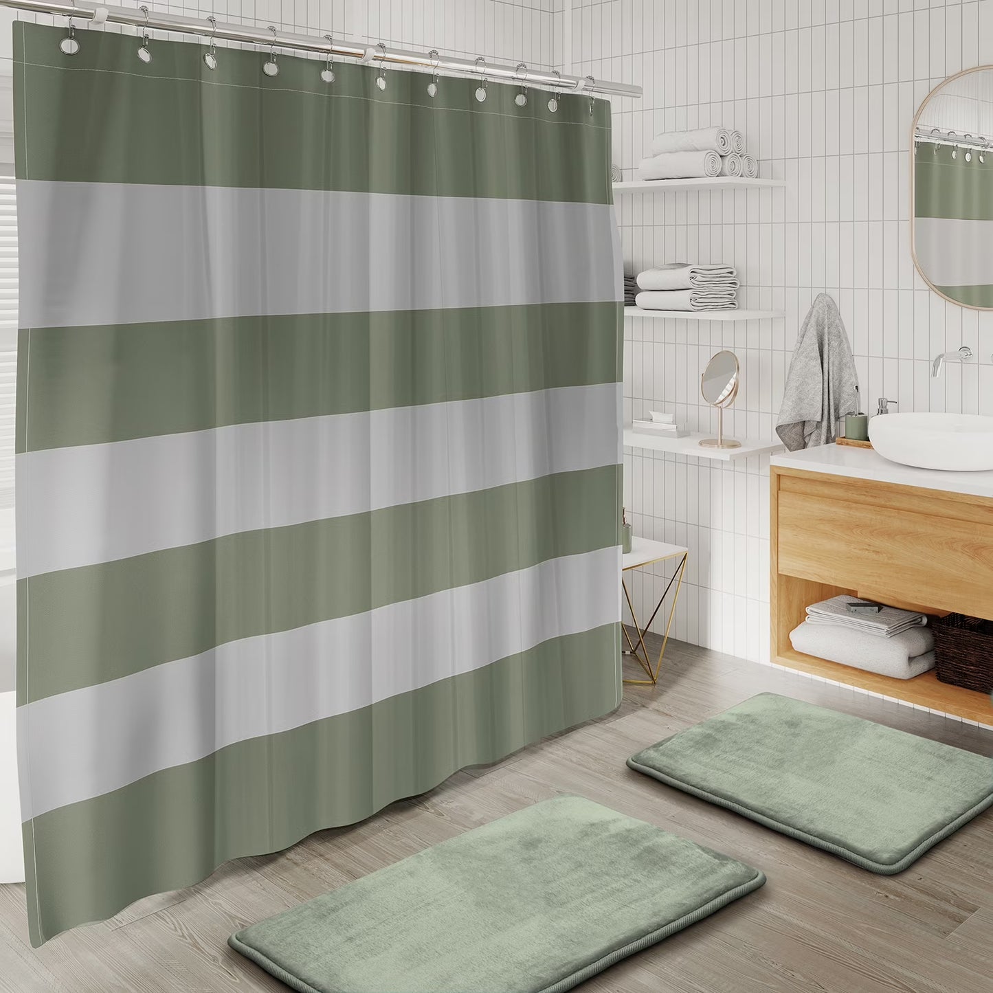 Hearth & Harbor 20 Piece Bathroom Accessories Set, Sage Green Bathroom Decor Set