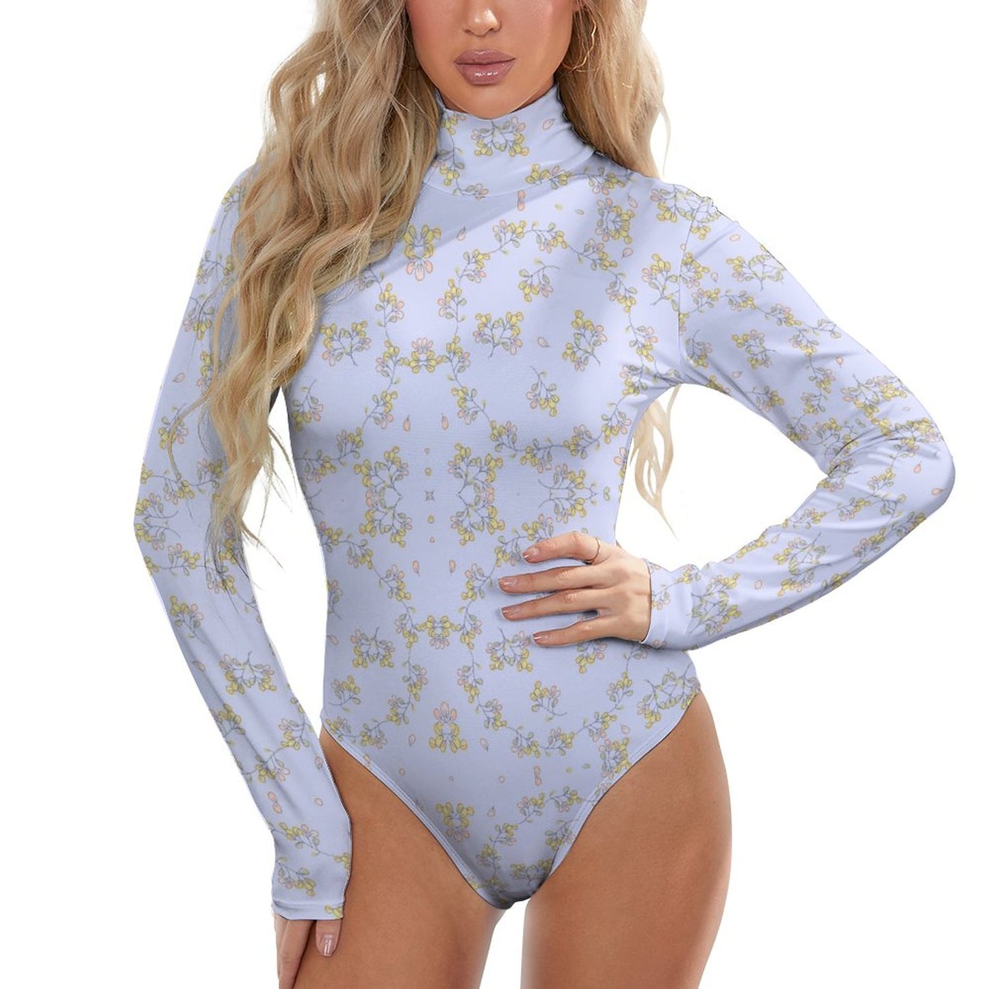 High-collar Long-sleeve Bodysuit