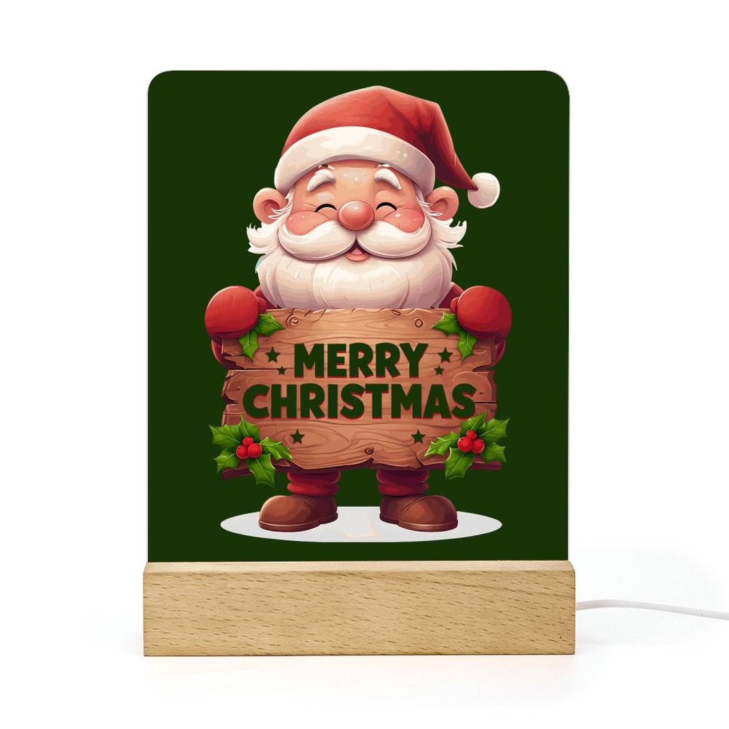 Acrylic Photo Night Light with Wooden Base