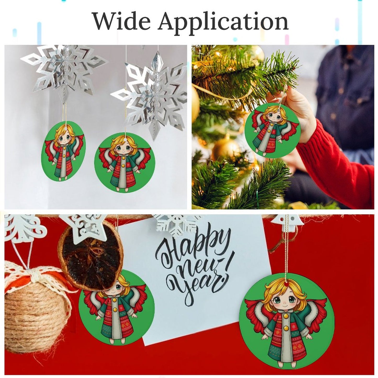 Round Ceramic Christmas Decorations (Matte Surface)
