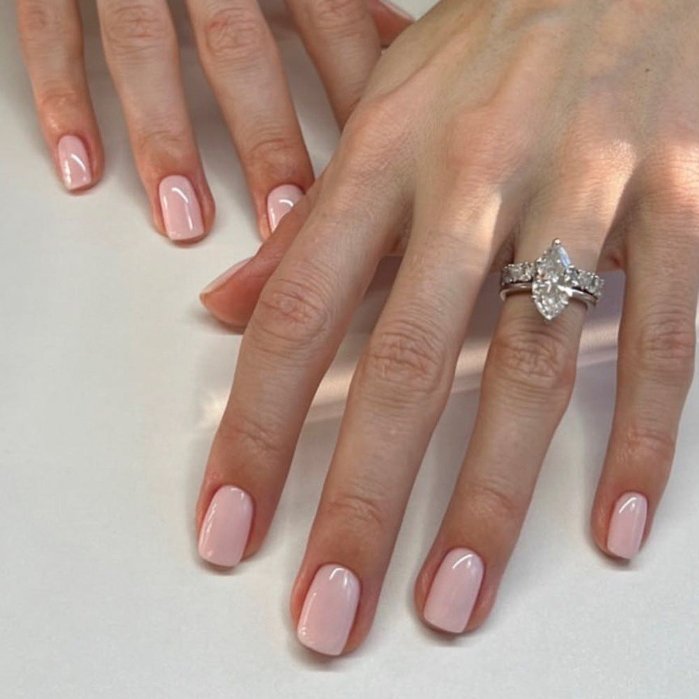 Red short square manicure classic solid color 365nails – Image 7