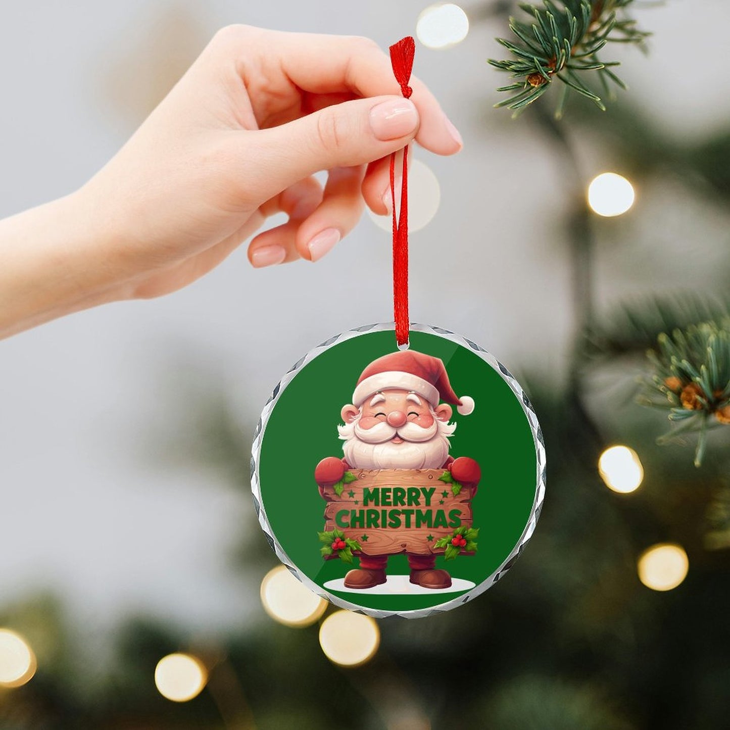 Glass Circular Ornament Pendant