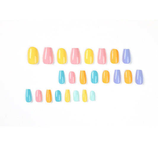 Press-on nails wholesale five-color removable manicure short ballet medium round double spell manicure patch – Image 2
